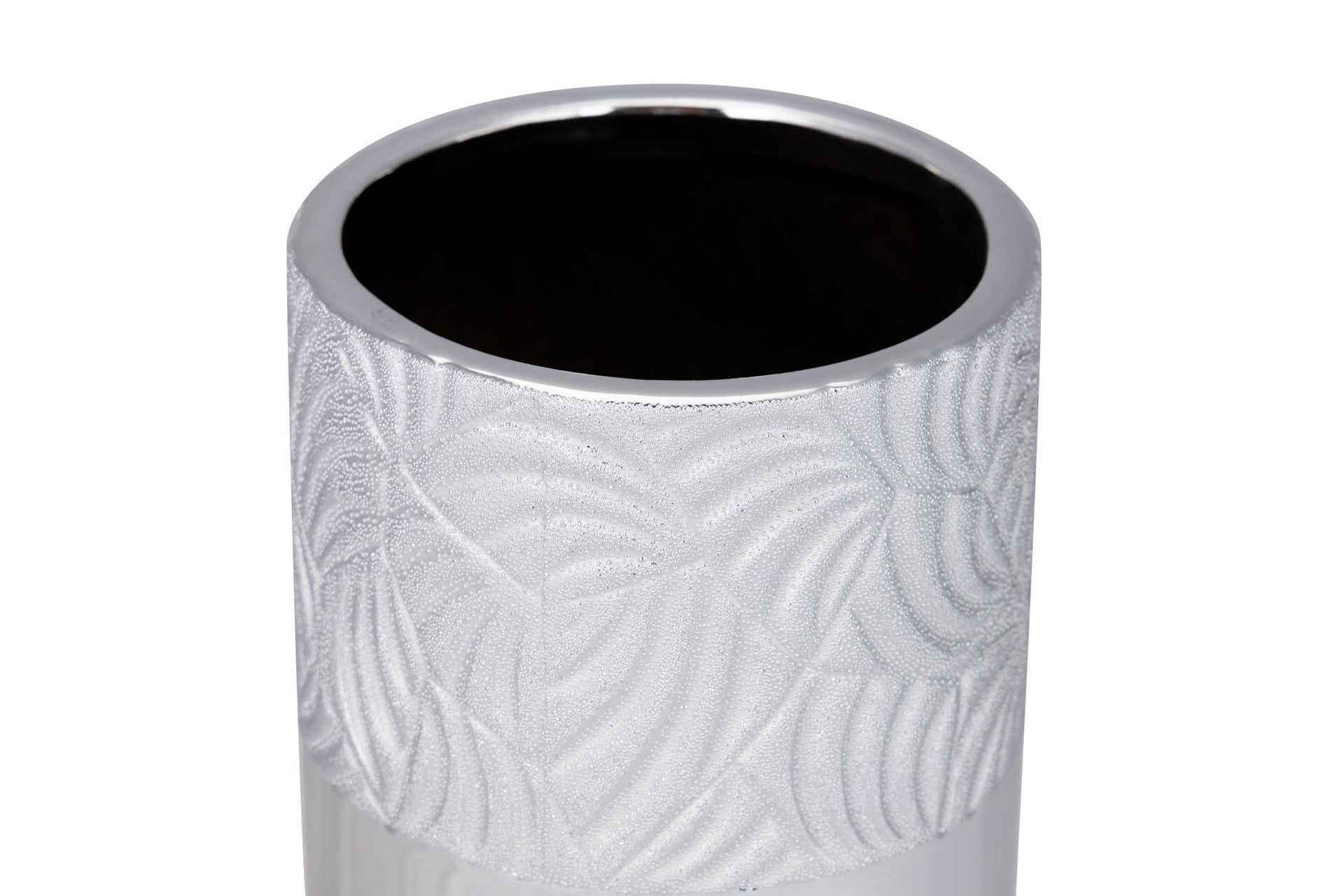 JARRON CERAMICA PLATEADO 13x13x30 CM