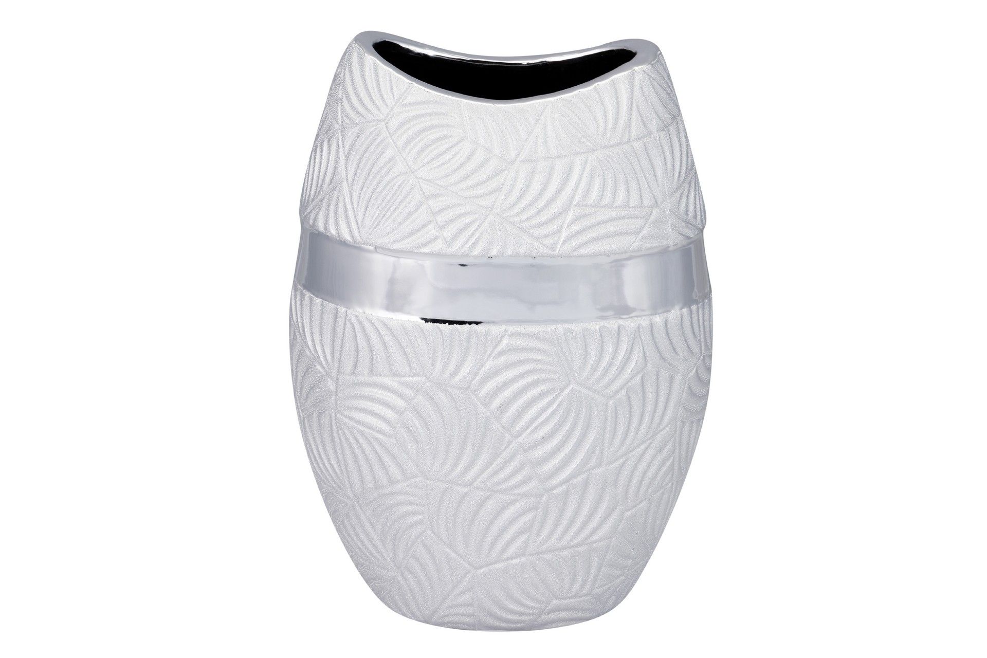 JARRON CERAMICA PLATEADO 21x11x31 CM