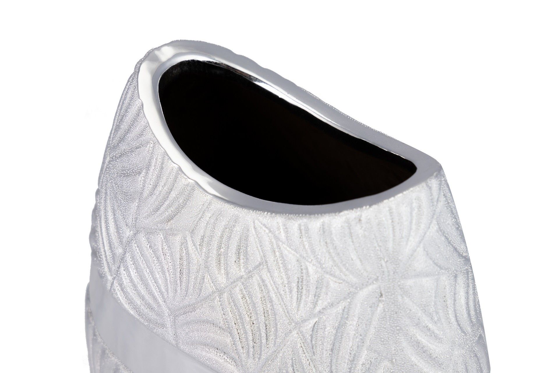 JARRON CERAMICA PLATEADA 18x10x26 CM