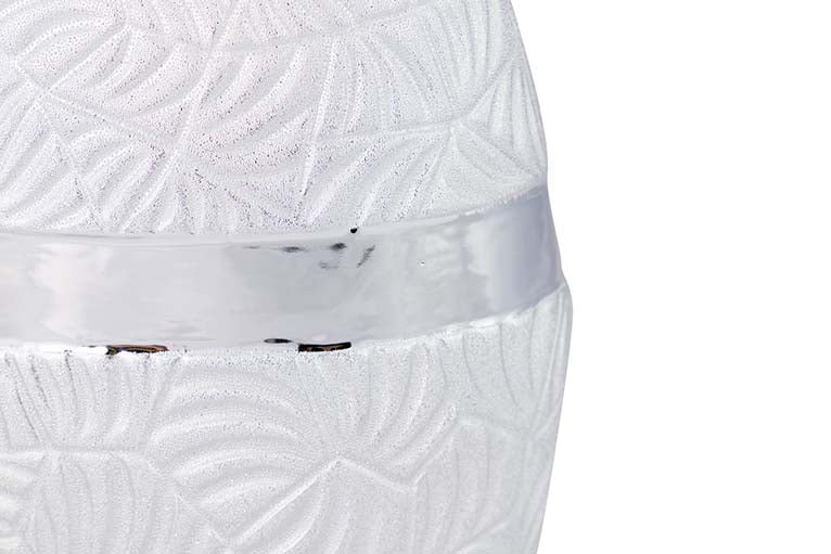 SILVER CERAMIC VASE 18x10x26 CM