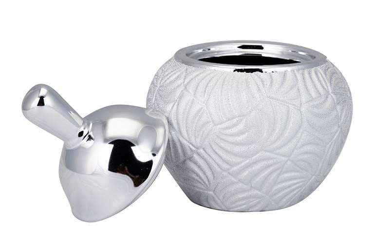 SILVER CERAMIC CANDY BOX 16x16x20 CM