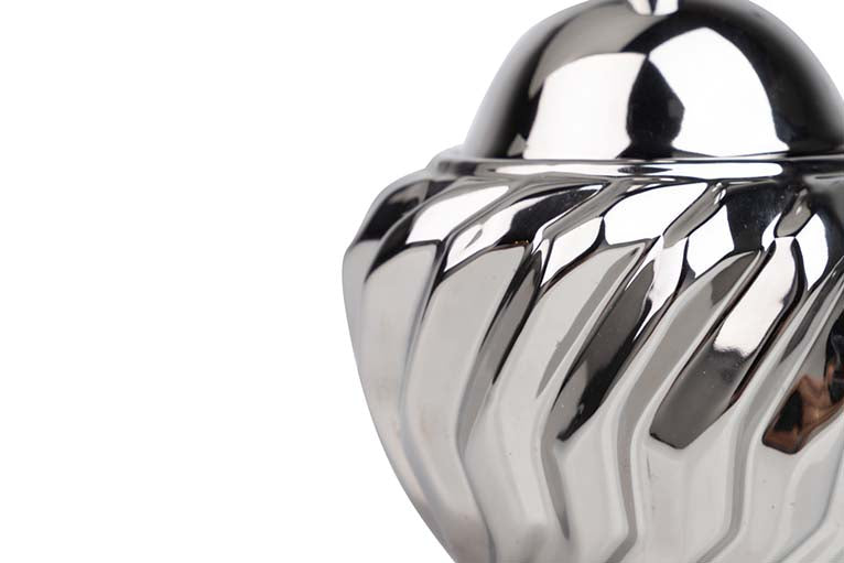 SILVER CERAMIC CANDY BOX 16x16x20 CM