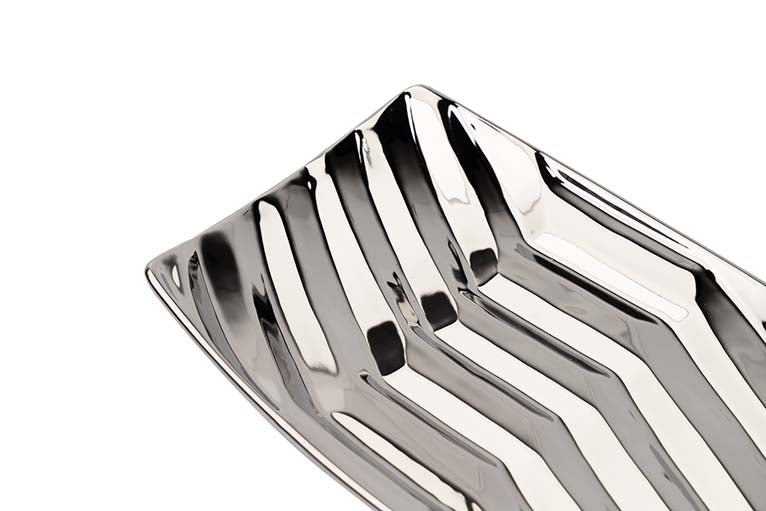 CENTRO DE MESA CERAMICA PLATEADO 31x18x4 CM