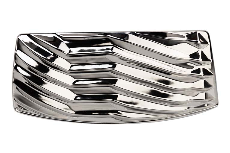 CENTRO DE MESA CERAMICA PLATEADO 31x18x4 CM