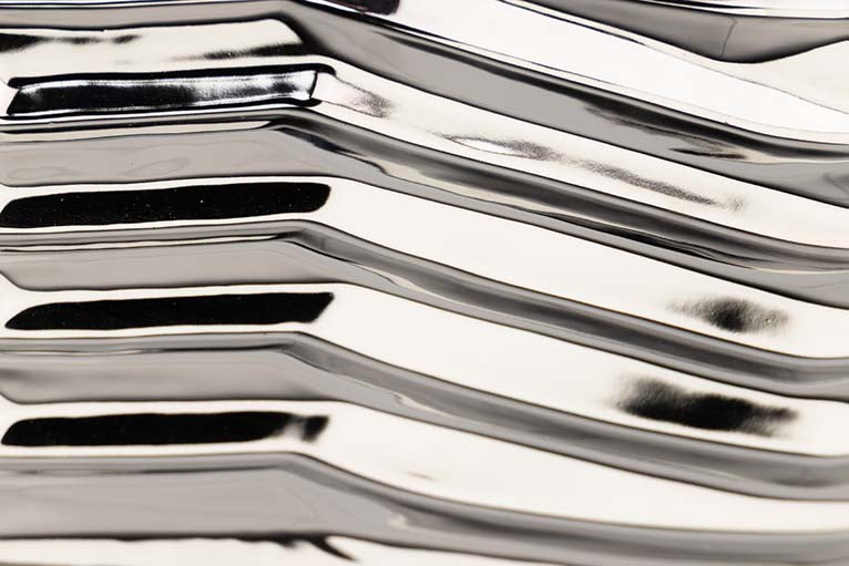 CENTRO DE MESA CERAMICA PLATEADO 31x18x4 CM