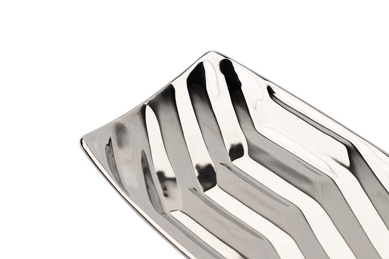 CENTRO DE MESA CERAMICA PLATEADO 26x15x4 CM