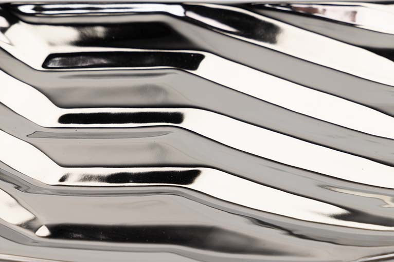 CENTRO DE MESA CERAMICA PLATEADO 26x15x4 CM