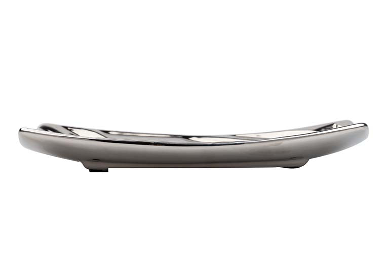 CENTRO DE MESA CERAMICA PLATEADO 26x15x4 CM