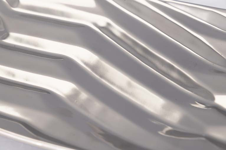 CENTRO DE MESA CERAMICA PLATEADO 26x15x4 CM