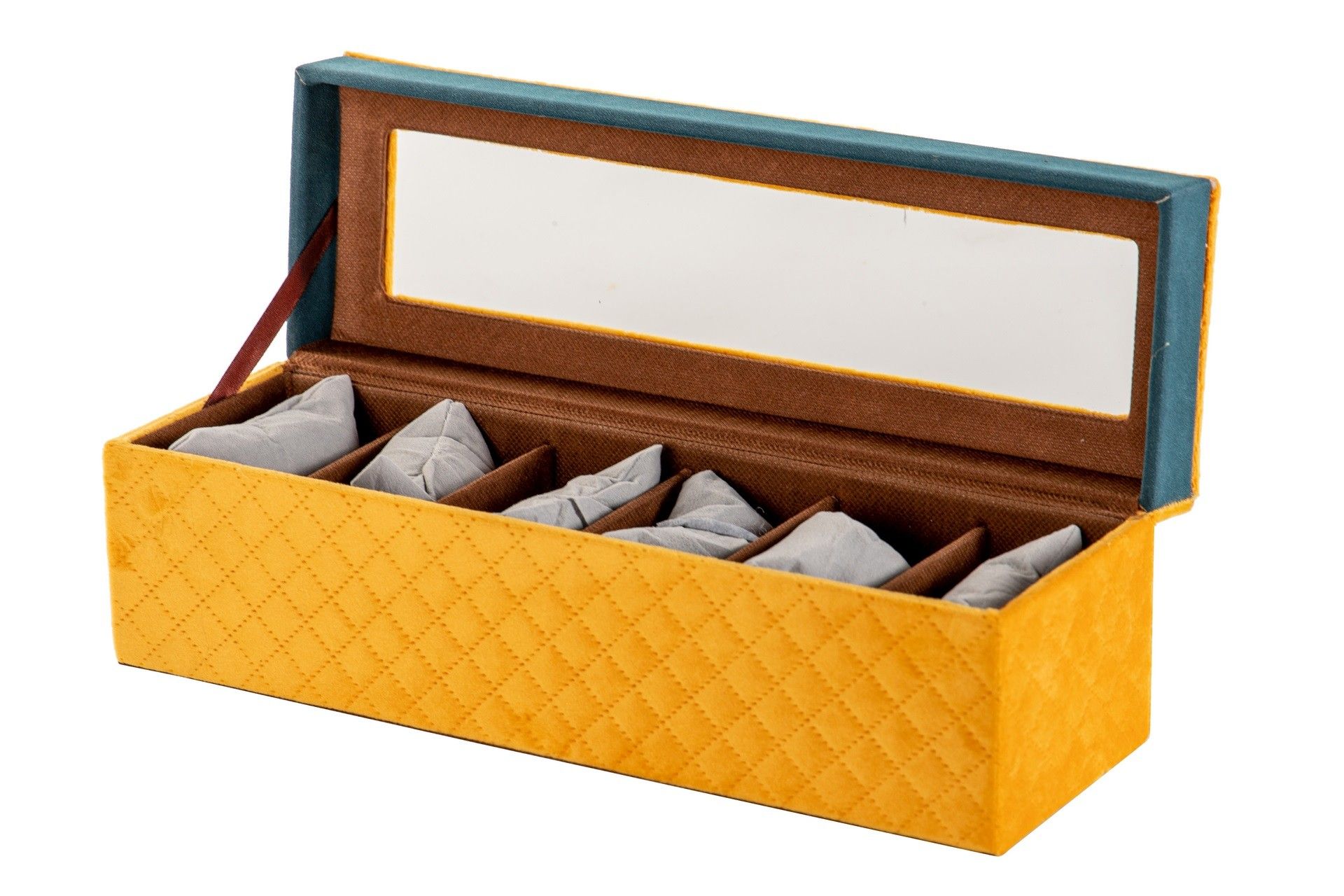 BOX OF 6 VELVET PU WATCHES 32x10x10 CM