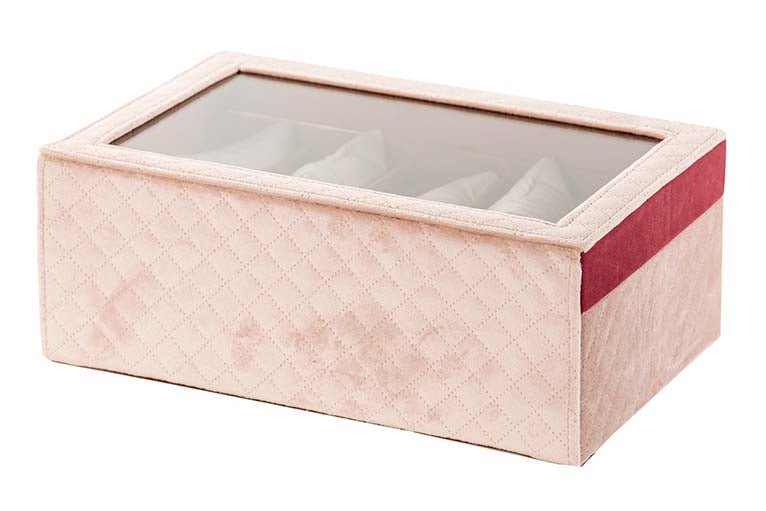 BOX OF 10 VELVET PU WATCHES 28x18x10 CM
