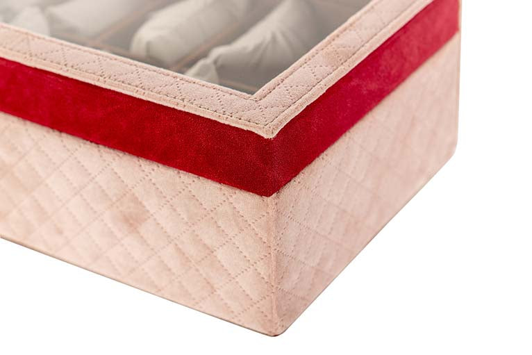 CAJA 10 RELOJES VELVET PU 28x18x10 CM