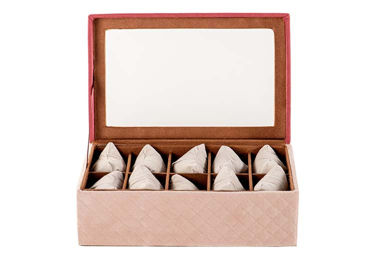 CAJA 10 RELOJES VELVET PU 28x18x10 CM