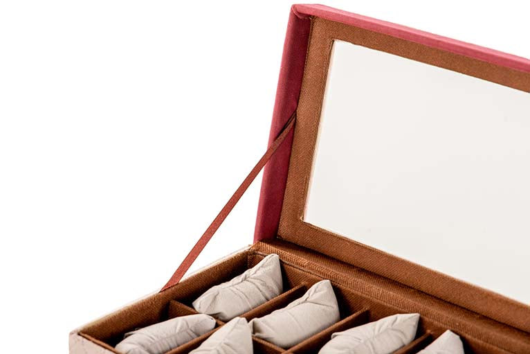 CAJA 10 RELOJES VELVET PU 28x18x10 CM
