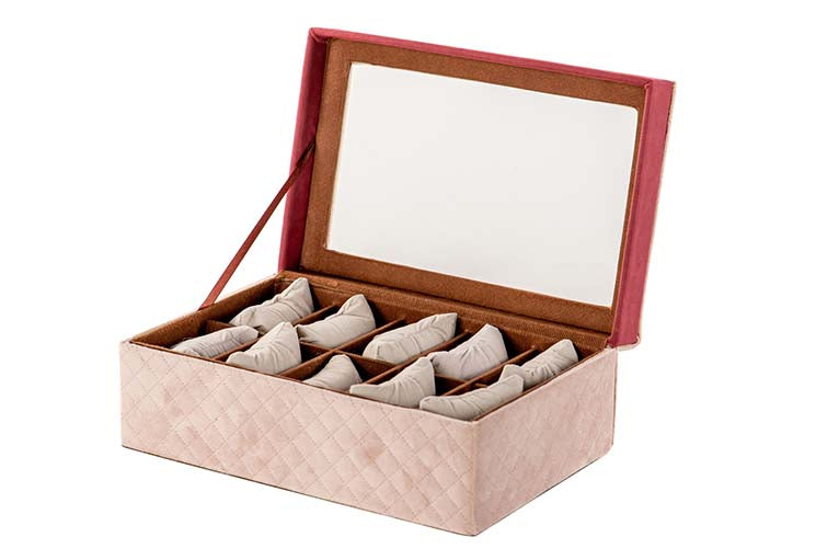CAJA 10 RELOJES VELVET PU 28x18x10 CM