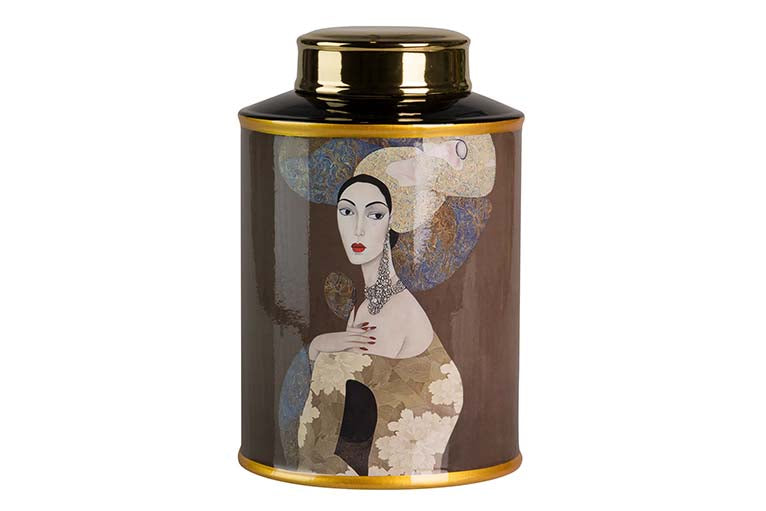 CERAMIC WOMAN JAR 16x16x27 CM