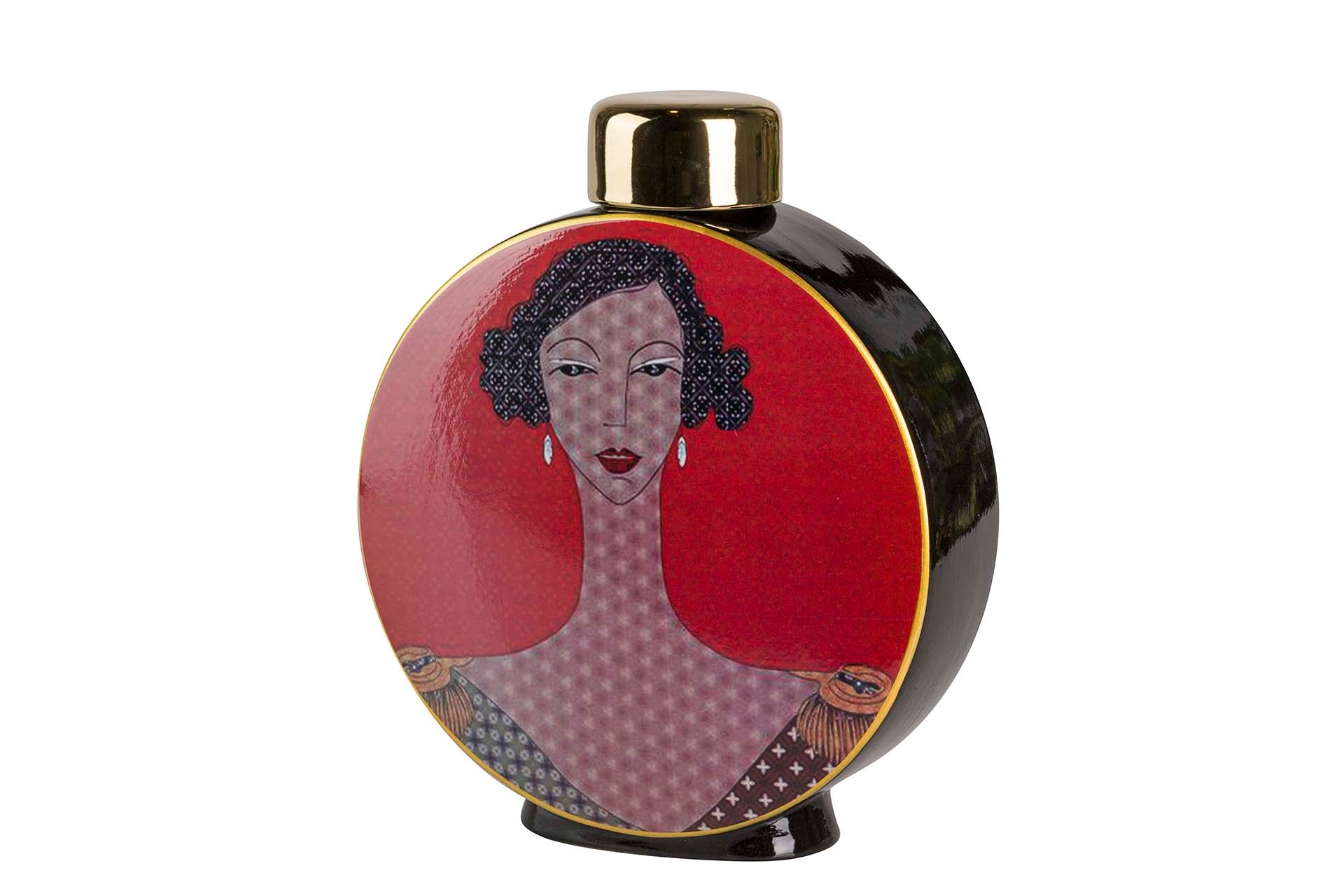 CERAMIC WOMAN JAR 23x8x28 CM