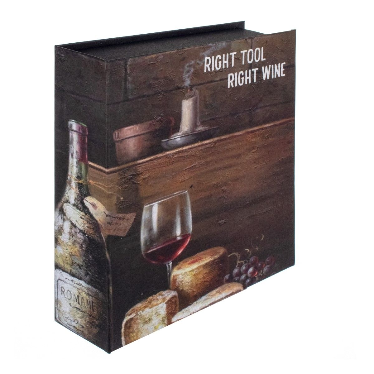 Caja Libro Set Vino 4 Pcs