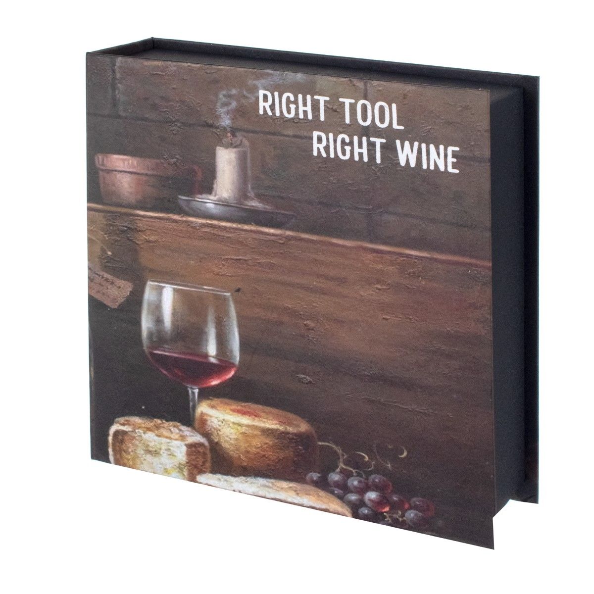 Caja Libro Set Vino 4 Pcs