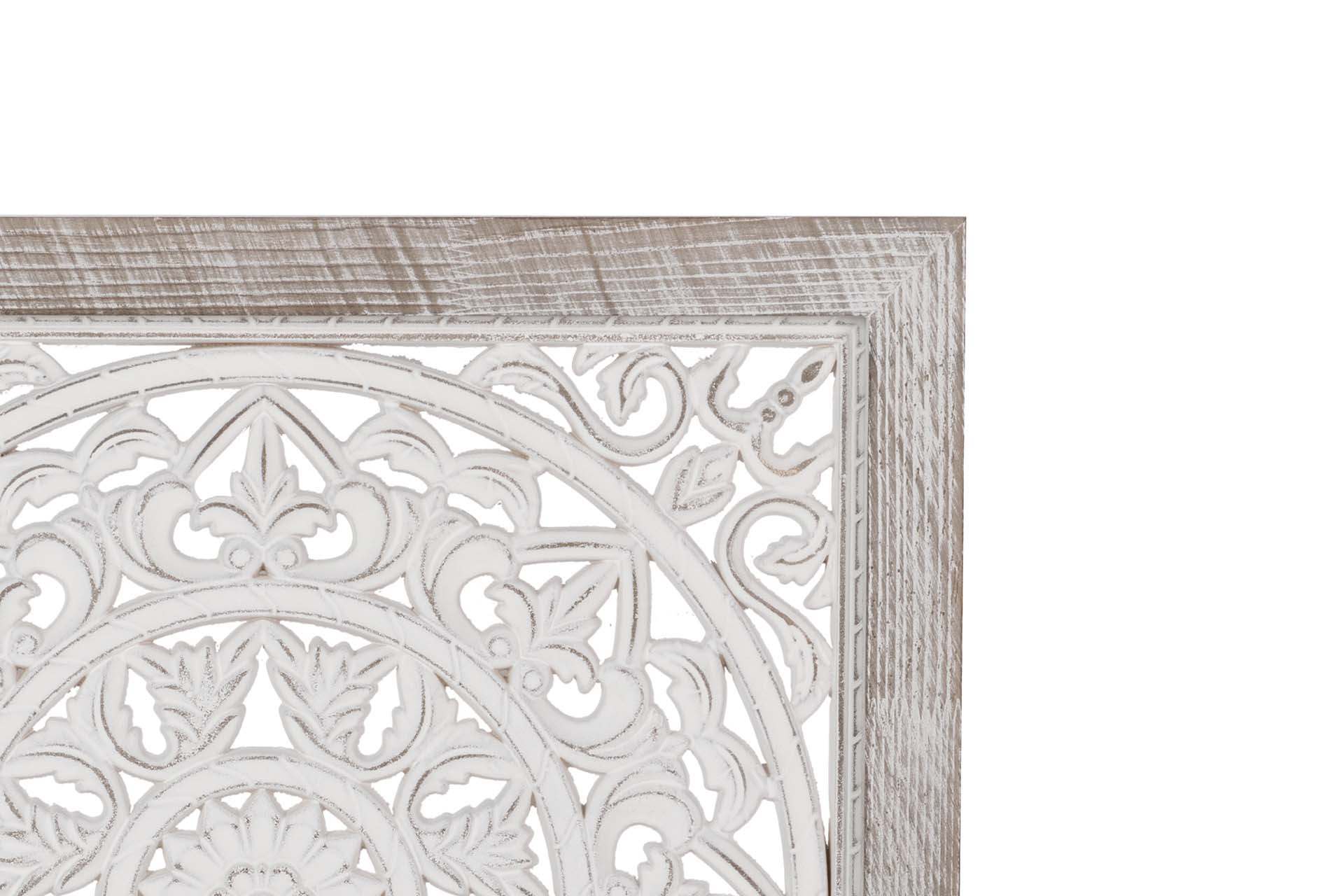 CUADRO MADERA CALADA BLANCO 43x3x43 CM