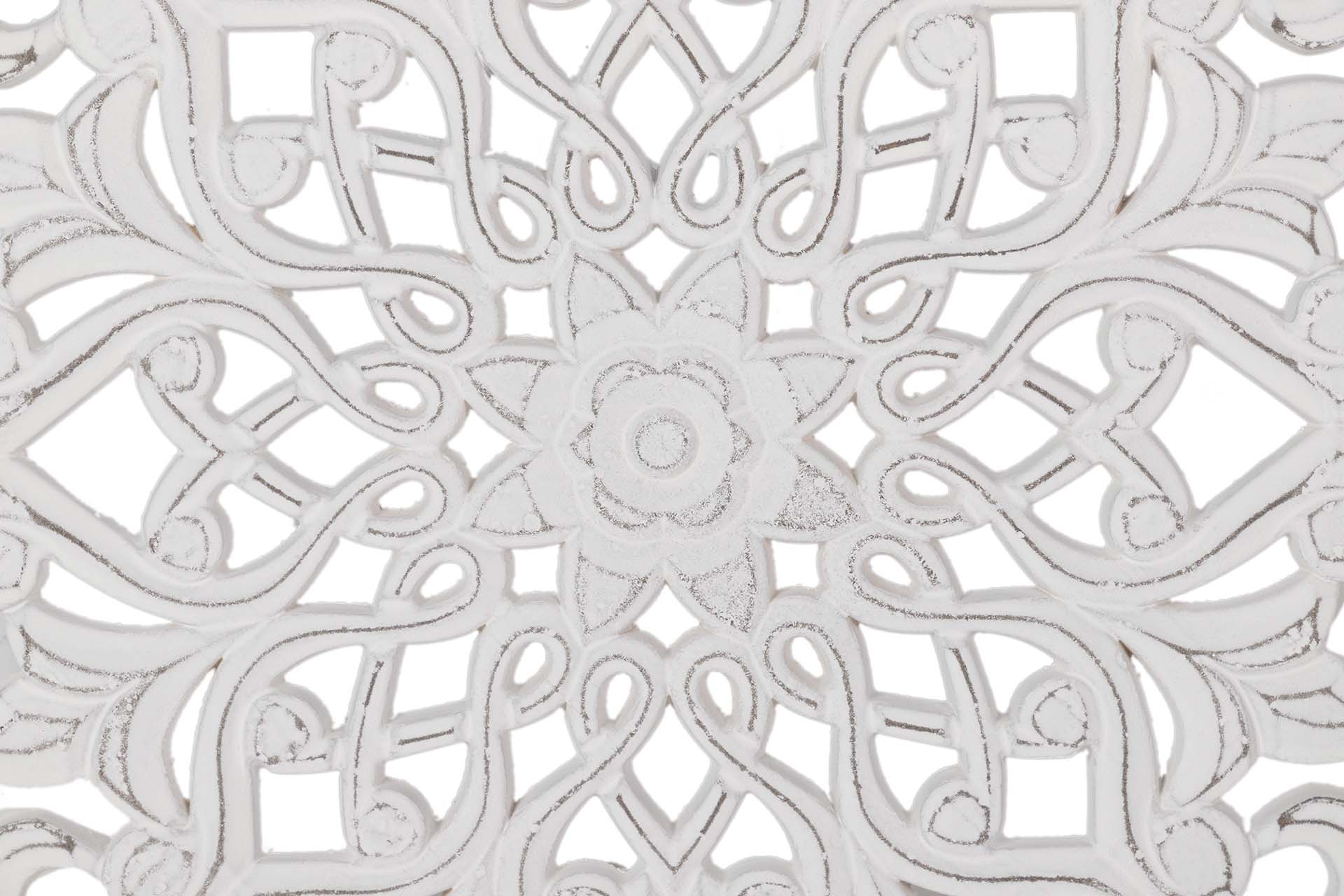 CUADRO MADERA CALADA BLANCO 39x3x39 CM
