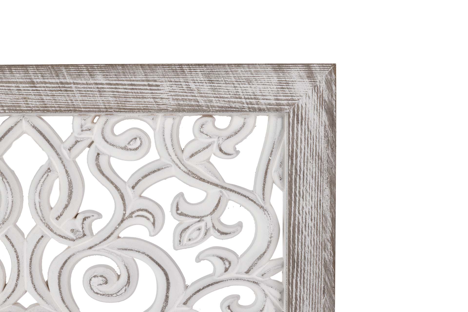 CUADRO MADERA CALADA BLANCO 39x3x39 CM