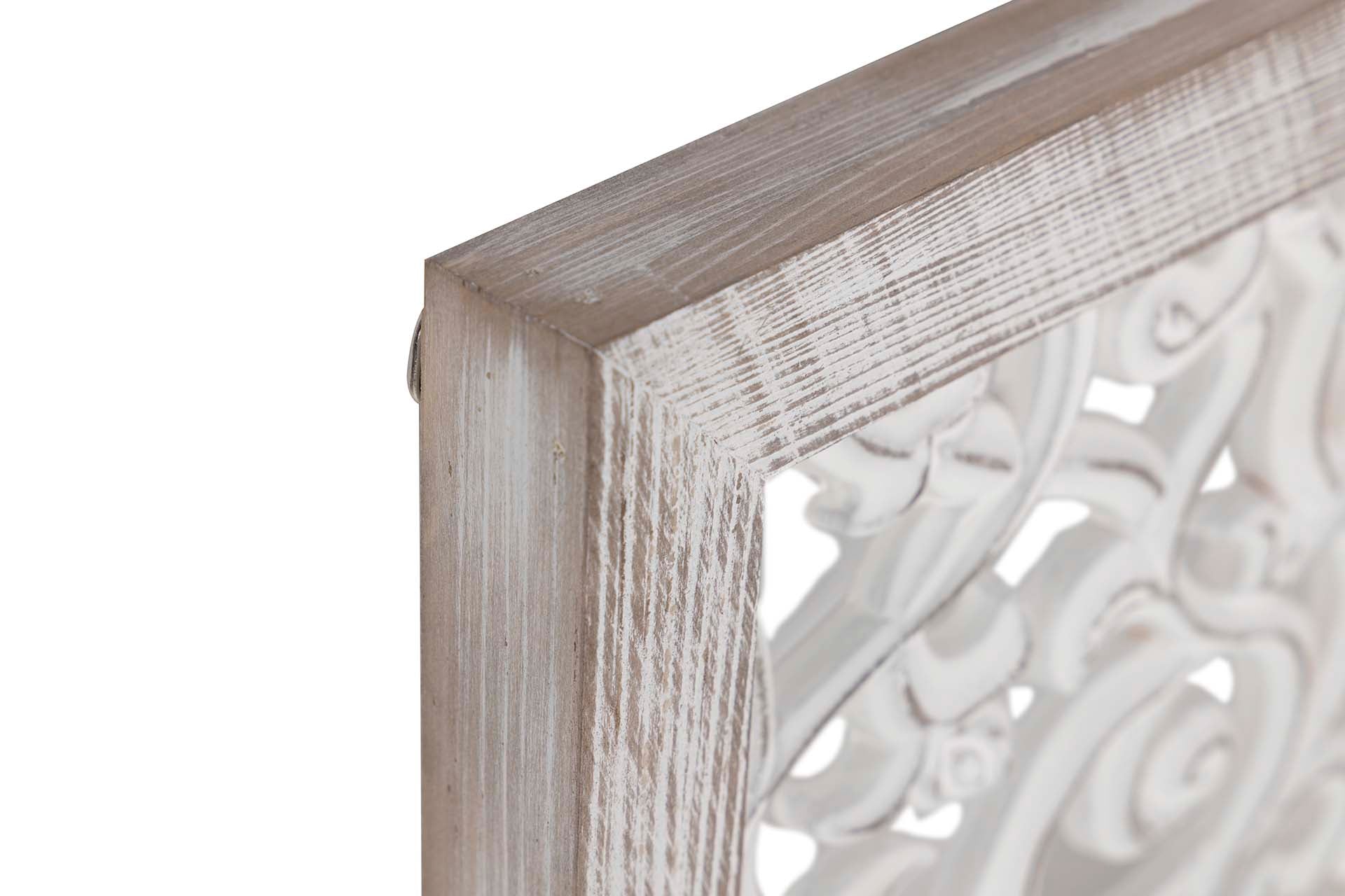 CUADRO MADERA CALADA BLANCO 39x3x39 CM