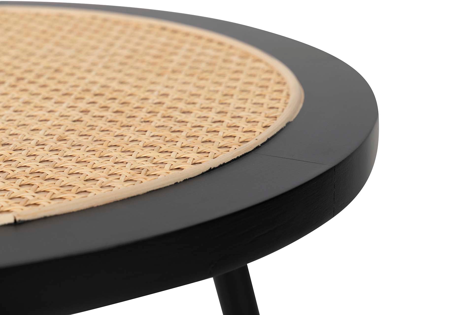 NATURAL BLACK WOOD TABLE 60x60x45 CM