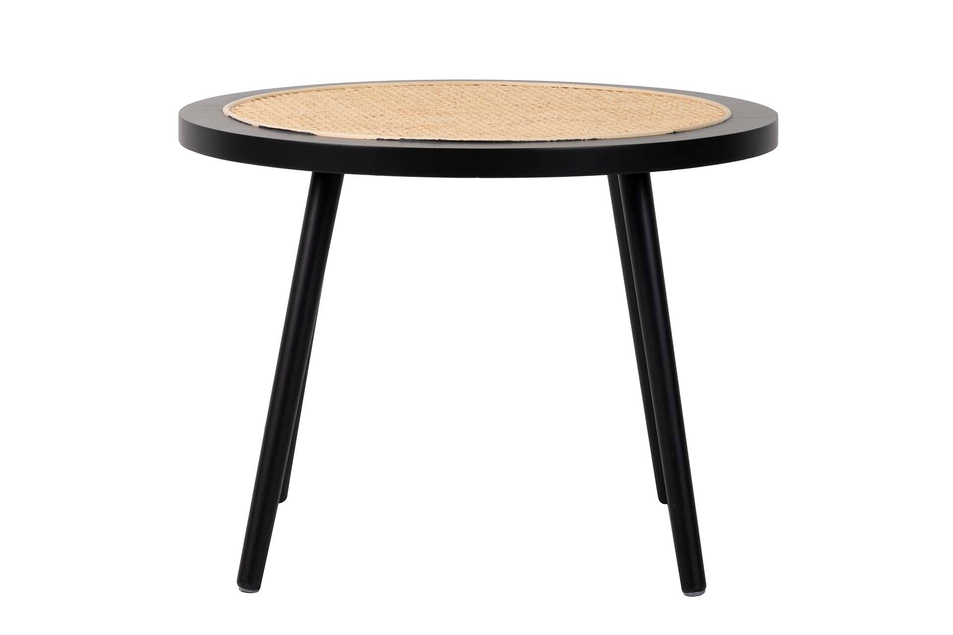 NATURAL BLACK WOOD TABLE 60x60x45 CM