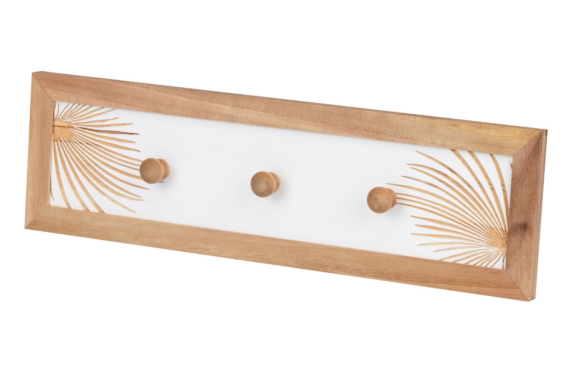 WALL HANGER 3 HOOKS WOOD SIZE 52x4x15 CM