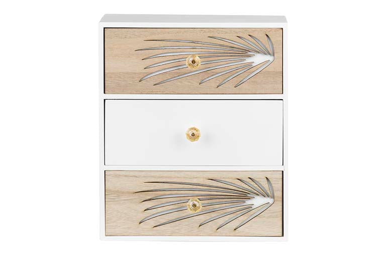 JEWELRY BOX 3 DRAWERS WOOD SIZE 24x12x29 CM