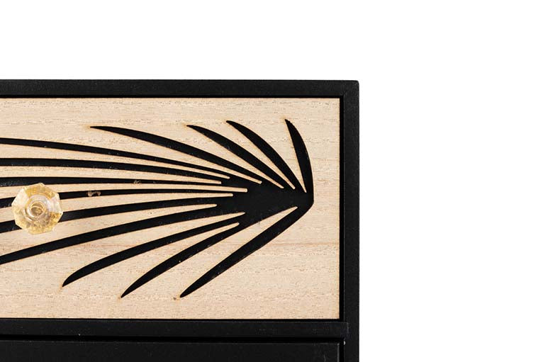 JEWELRY BOX 3 DRAWERS WOOD SIZE 24x12x29 CM