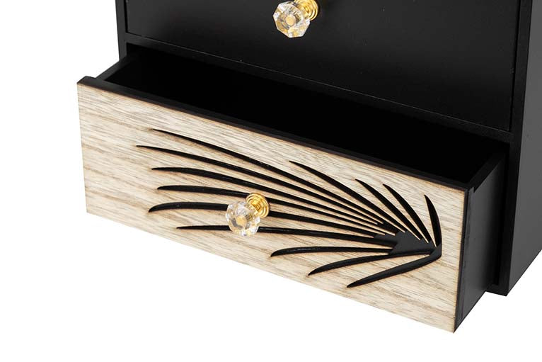 JEWELRY BOX 3 DRAWERS WOOD SIZE 24x12x29 CM