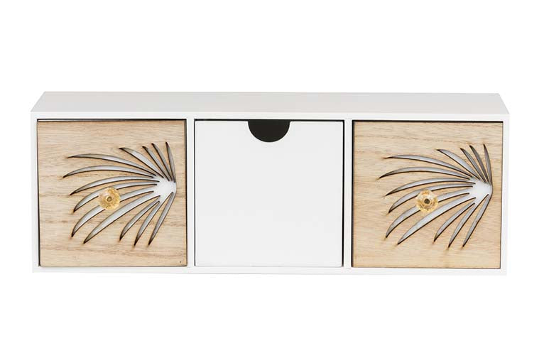 JEWELRY BOX 3 DRAWERS WOOD SIZE 40x12x14 CM
