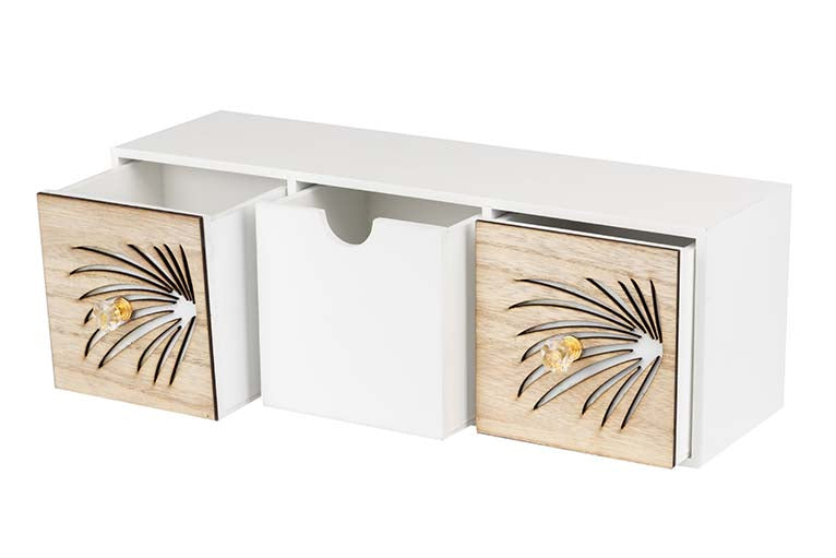 JEWELRY BOX 3 DRAWERS WOOD SIZE 40x12x14 CM
