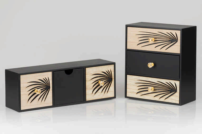 JOYERO 3 CAJONES MADERA TALLA 40x12x14 CM