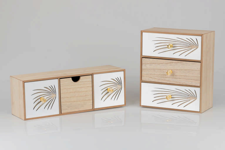 JOYERO 3 CAJONES MADERA TALLA 40x12x14 CM