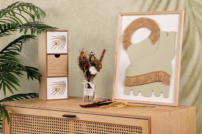 JEWELRY BOX 3 DRAWERS WOOD SIZE 40x12x14 CM