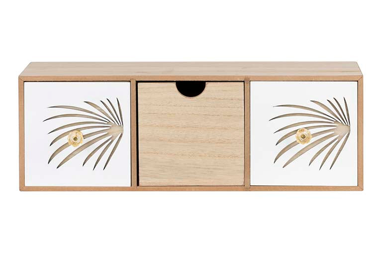 JEWELRY BOX 3 DRAWERS WOOD SIZE 40x12x14 CM
