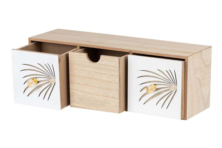 JEWELRY BOX 3 DRAWERS WOOD SIZE 40x12x14 CM