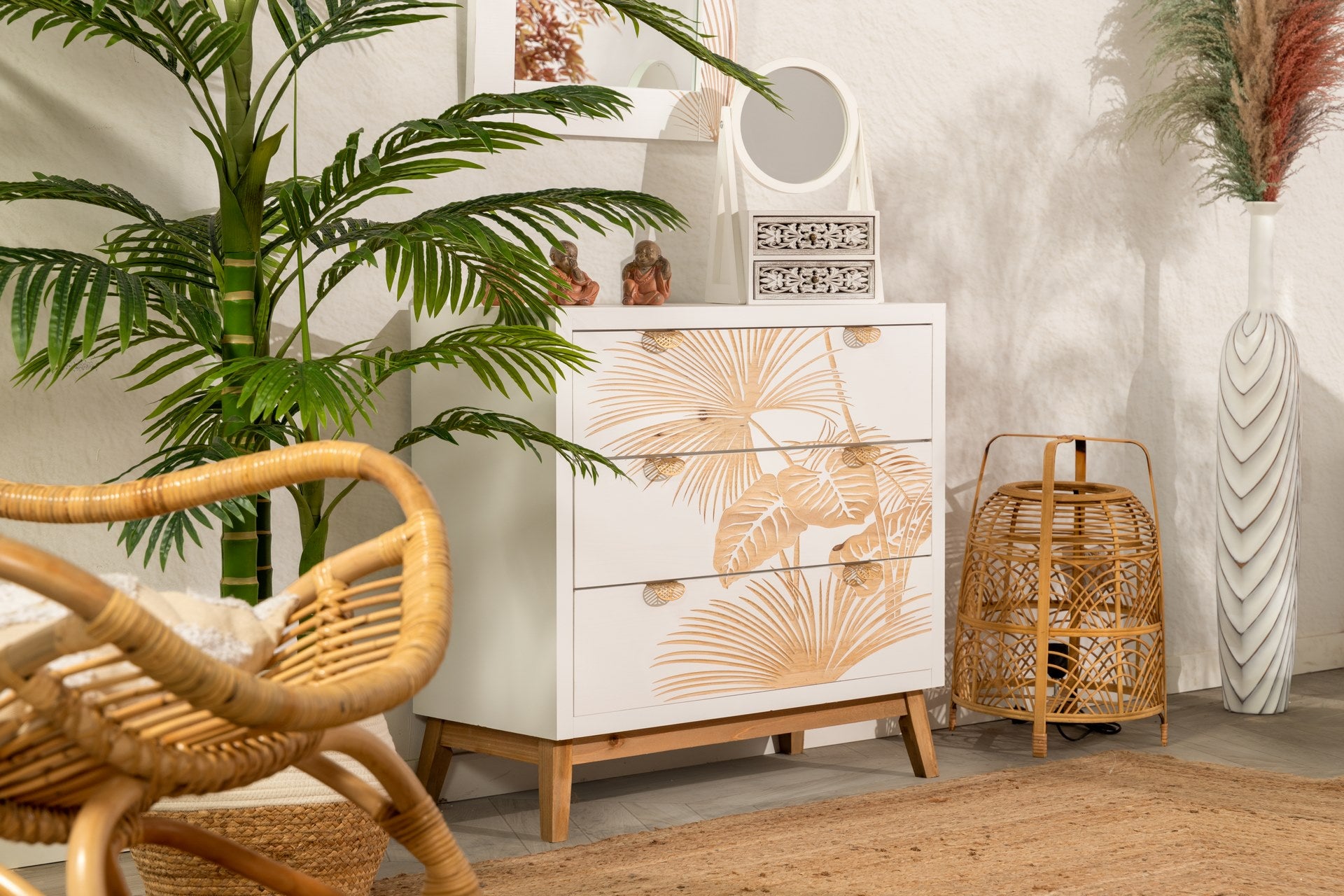 COMODA MADERA TALLA 3 CAJONES 80x34x76 CM