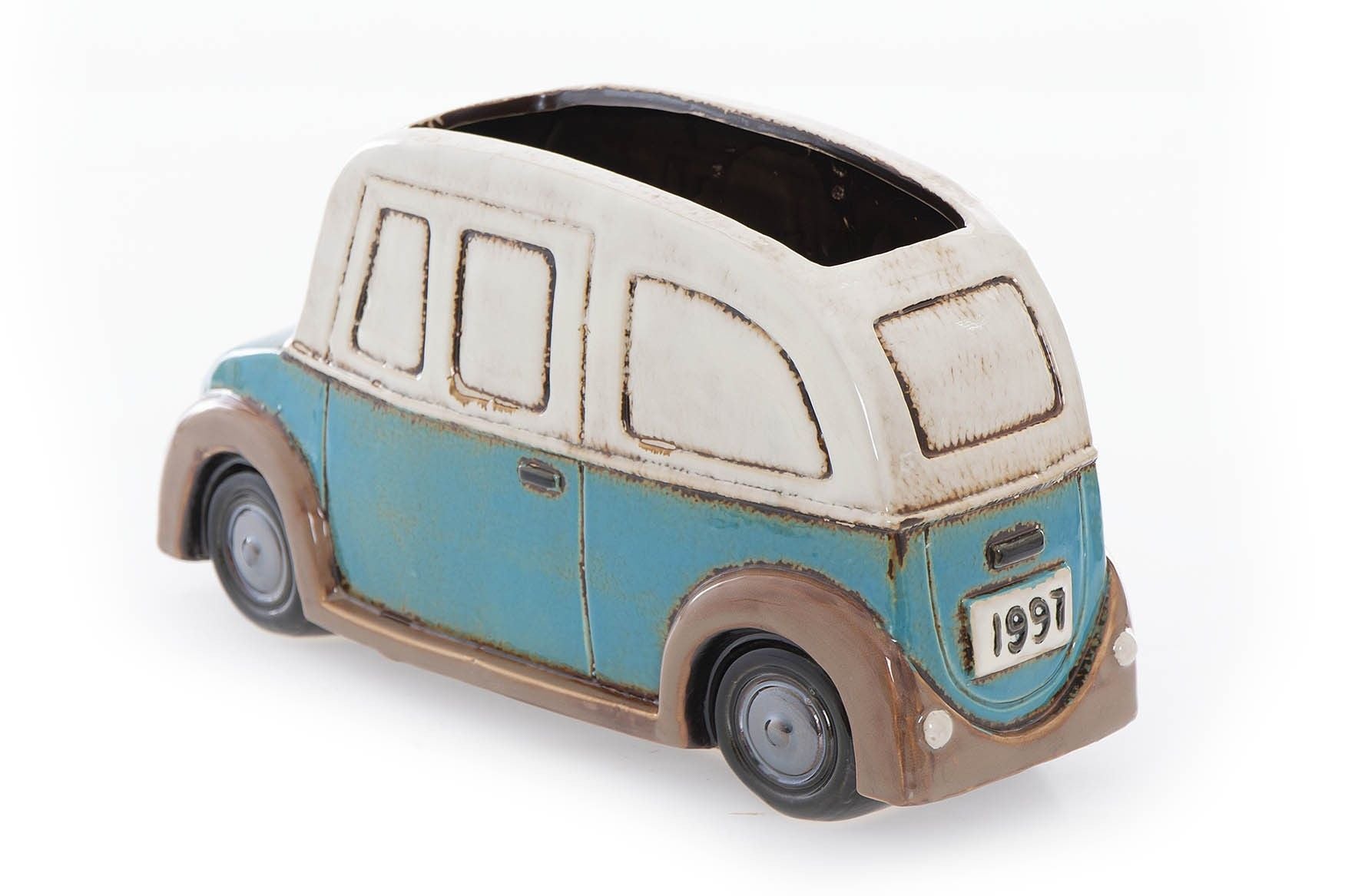 COCHE CERAMICA CON MACETERO 31x11x17 CM
