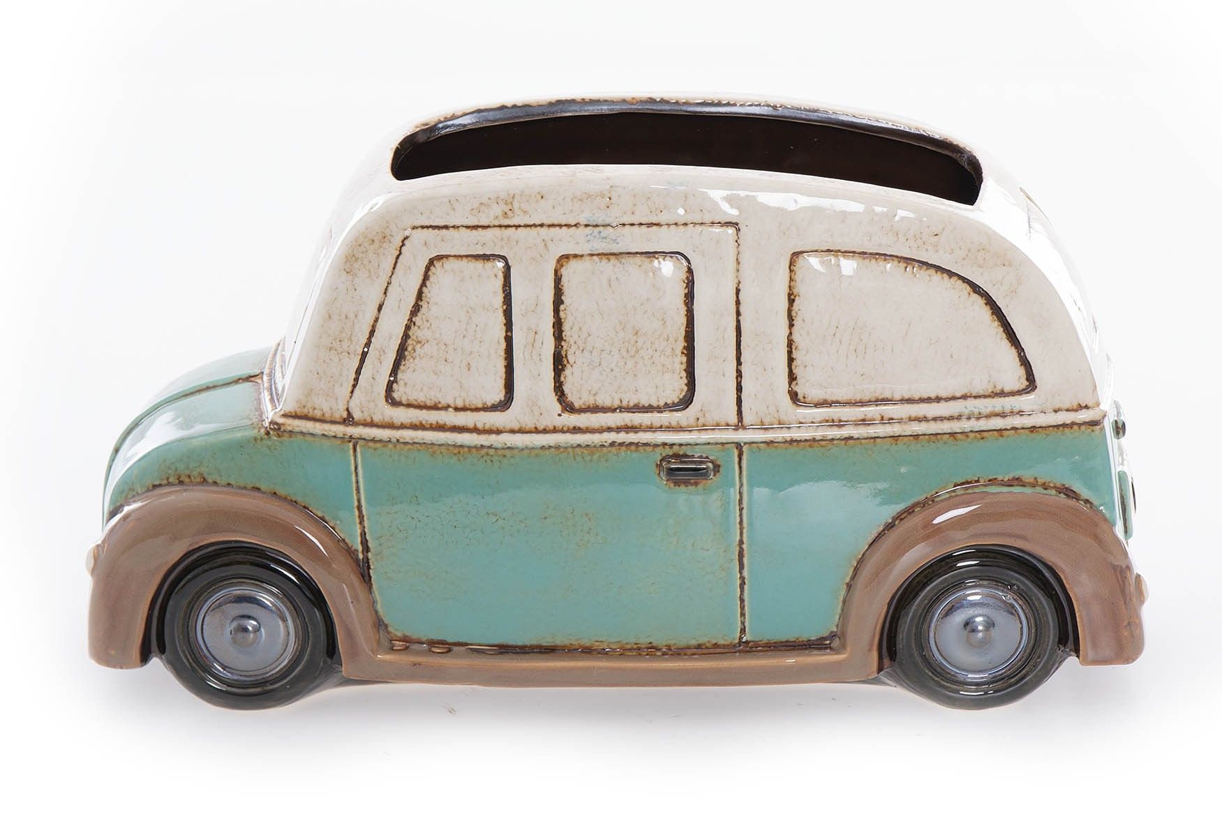 COCHE CERAMICA CON MACETERO 31x11x17 CM