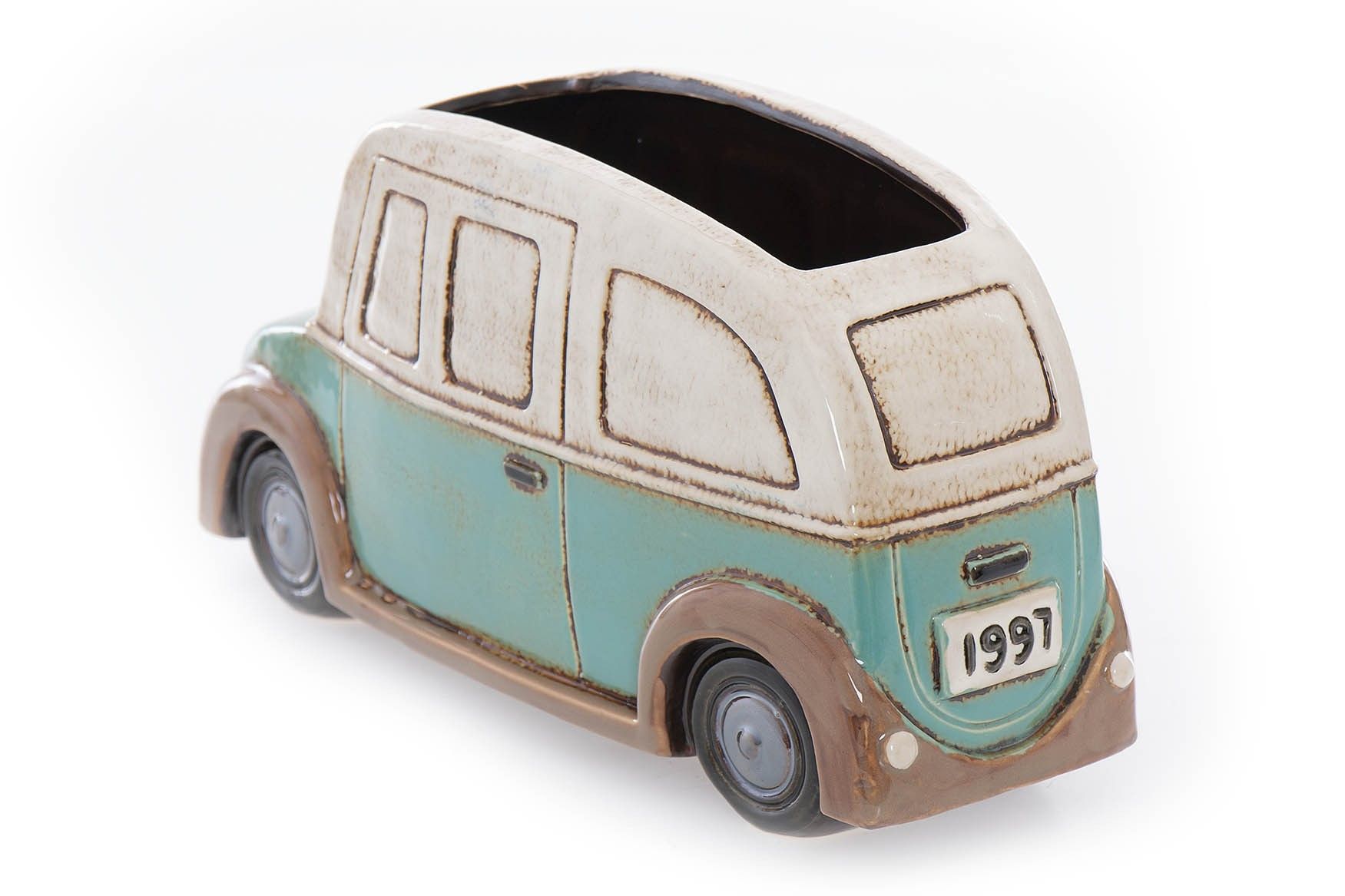 COCHE CERAMICA CON MACETERO 31x11x17 CM