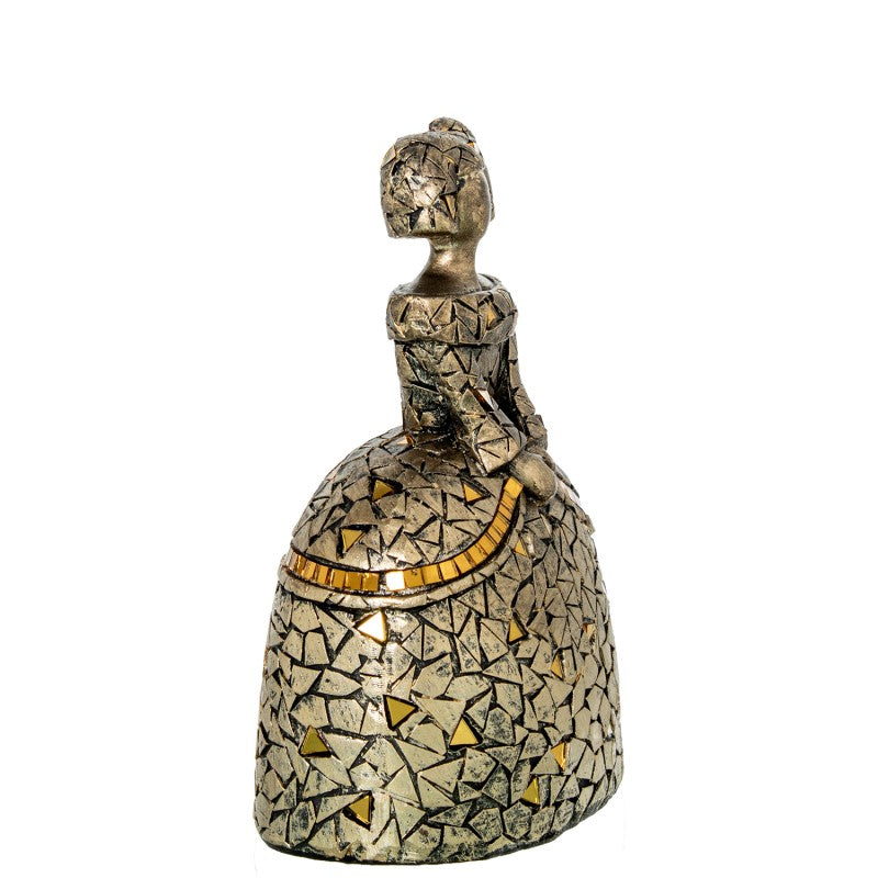 Figura Menina 18cm Resina Dorada