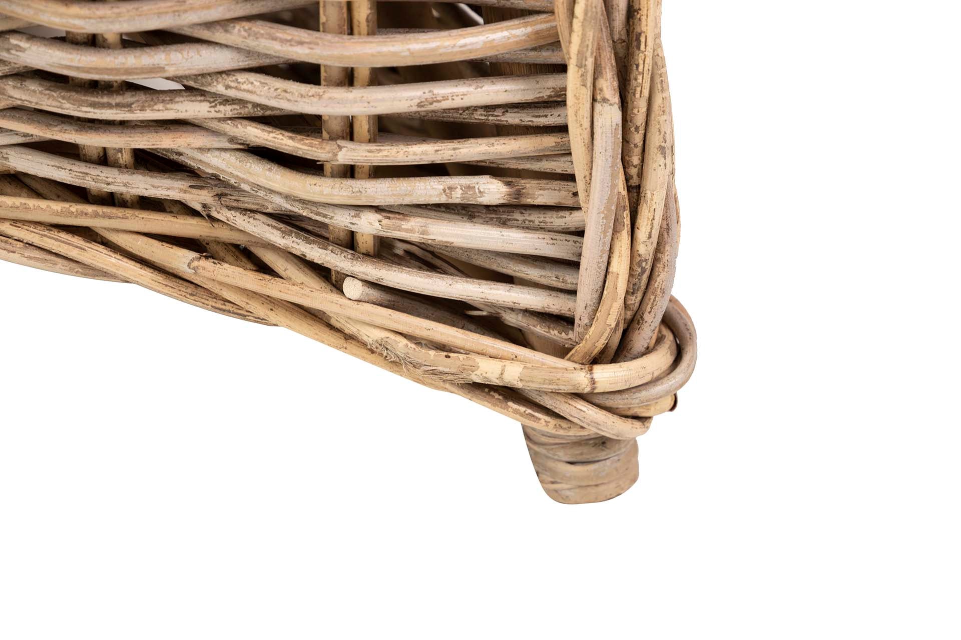 POLTRONA COM ALMOFADA BEGE RATTAN NATURAL 60x57x85 CM