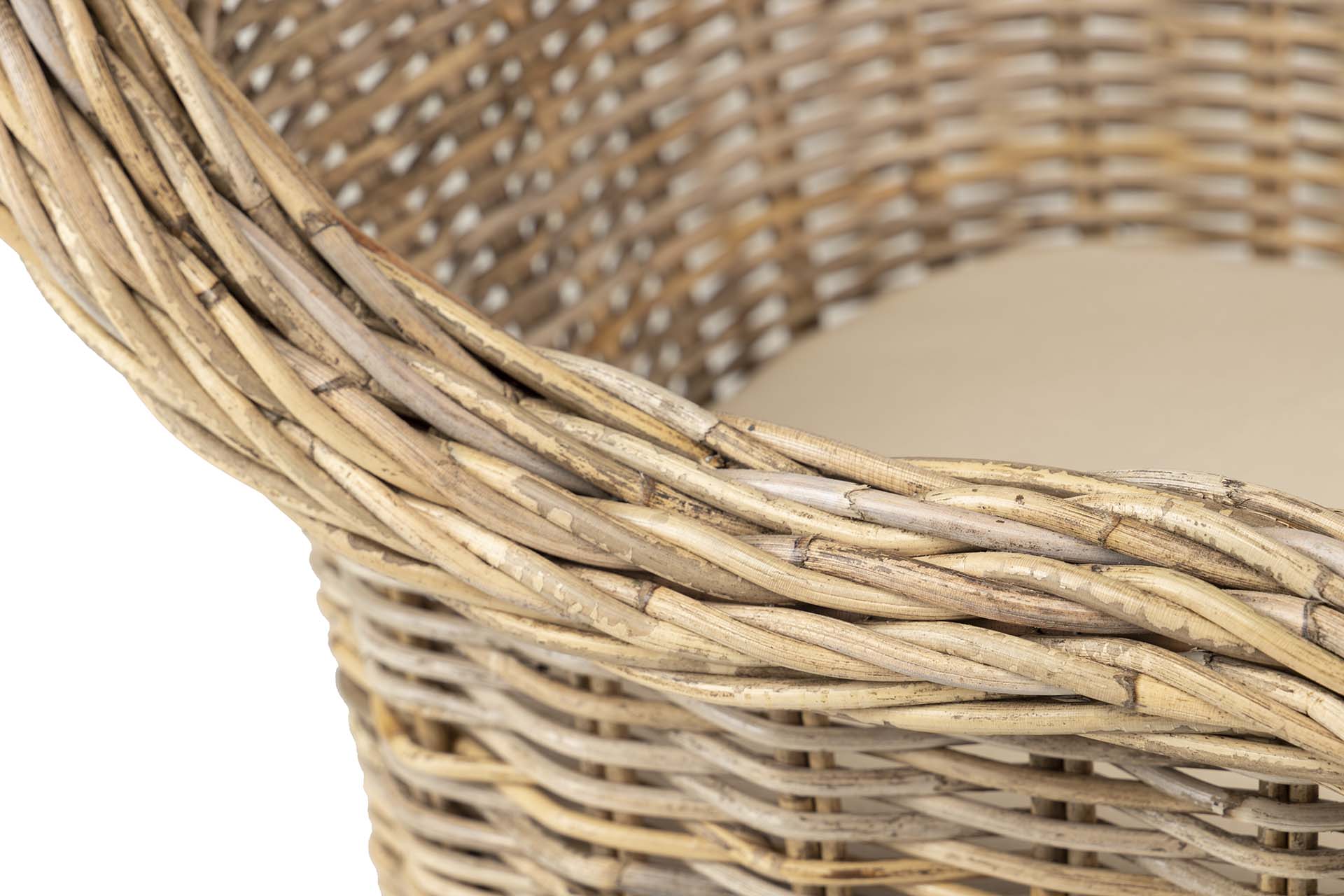 POLTRONA COM ALMOFADA BEGE RATTAN NATURAL 60x57x85 CM