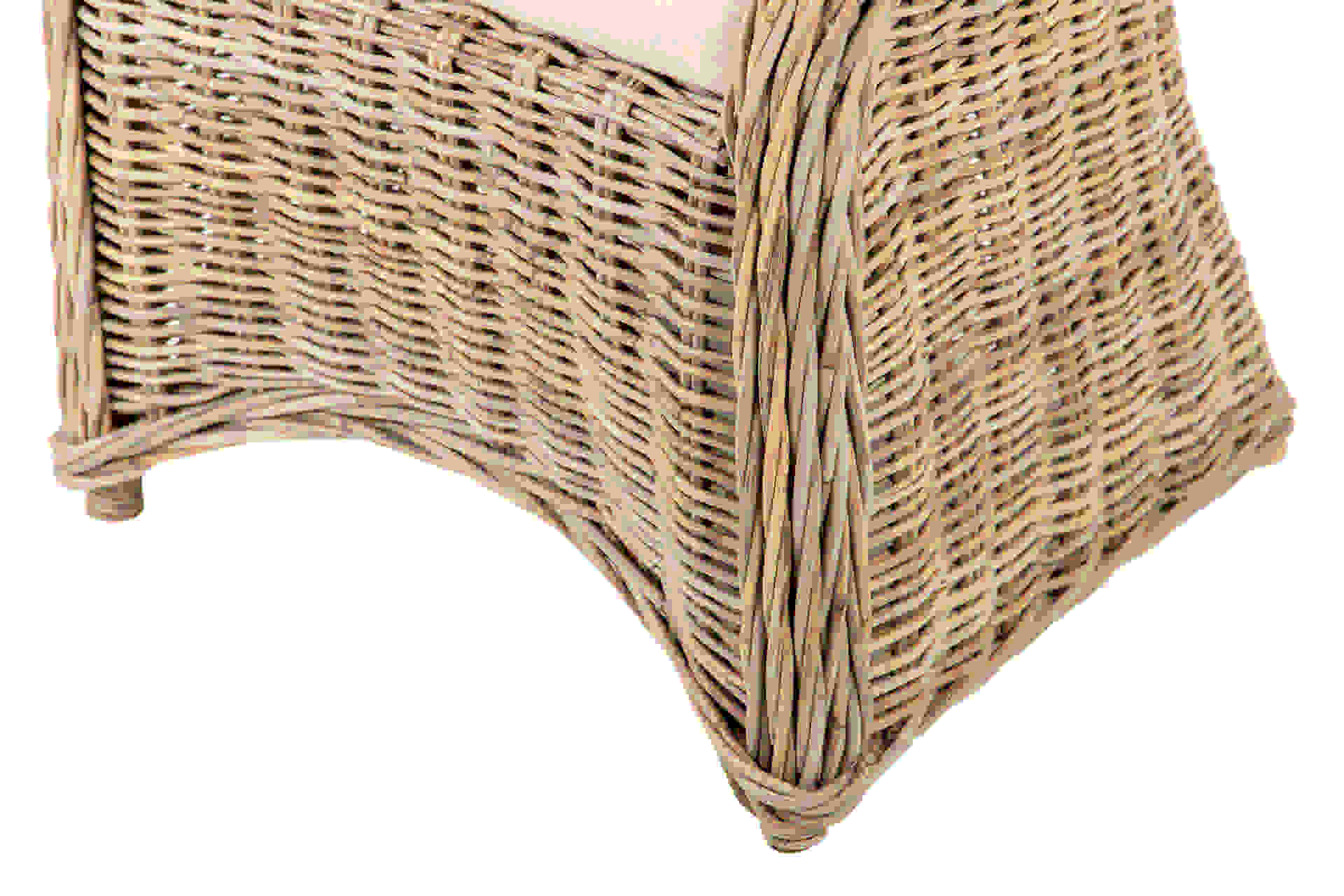 POLTRONA COM ALMOFADA BEGE RATTAN NATURAL 60x57x85 CM