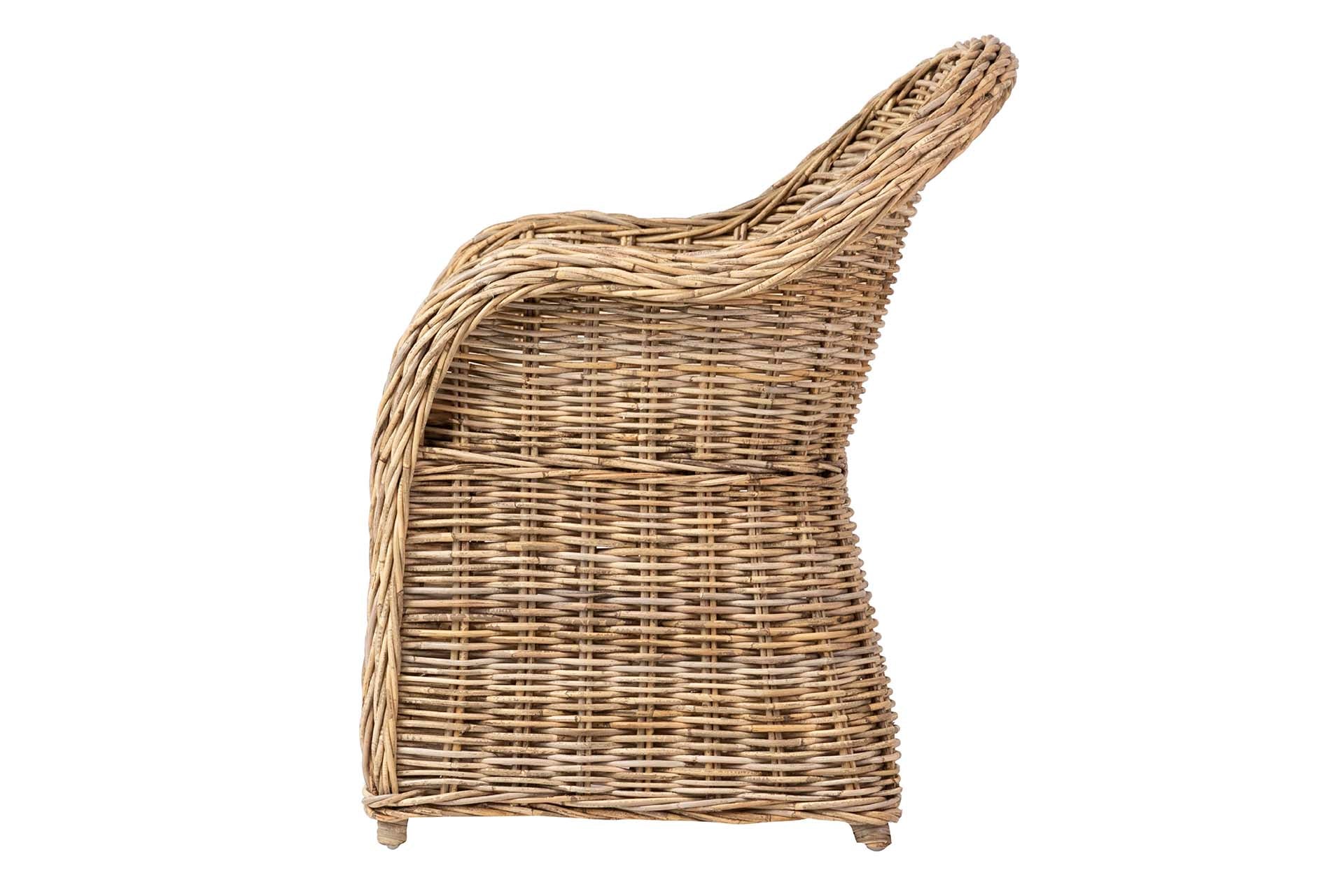 POLTRONA COM ALMOFADA BEGE RATTAN NATURAL 60x57x85 CM