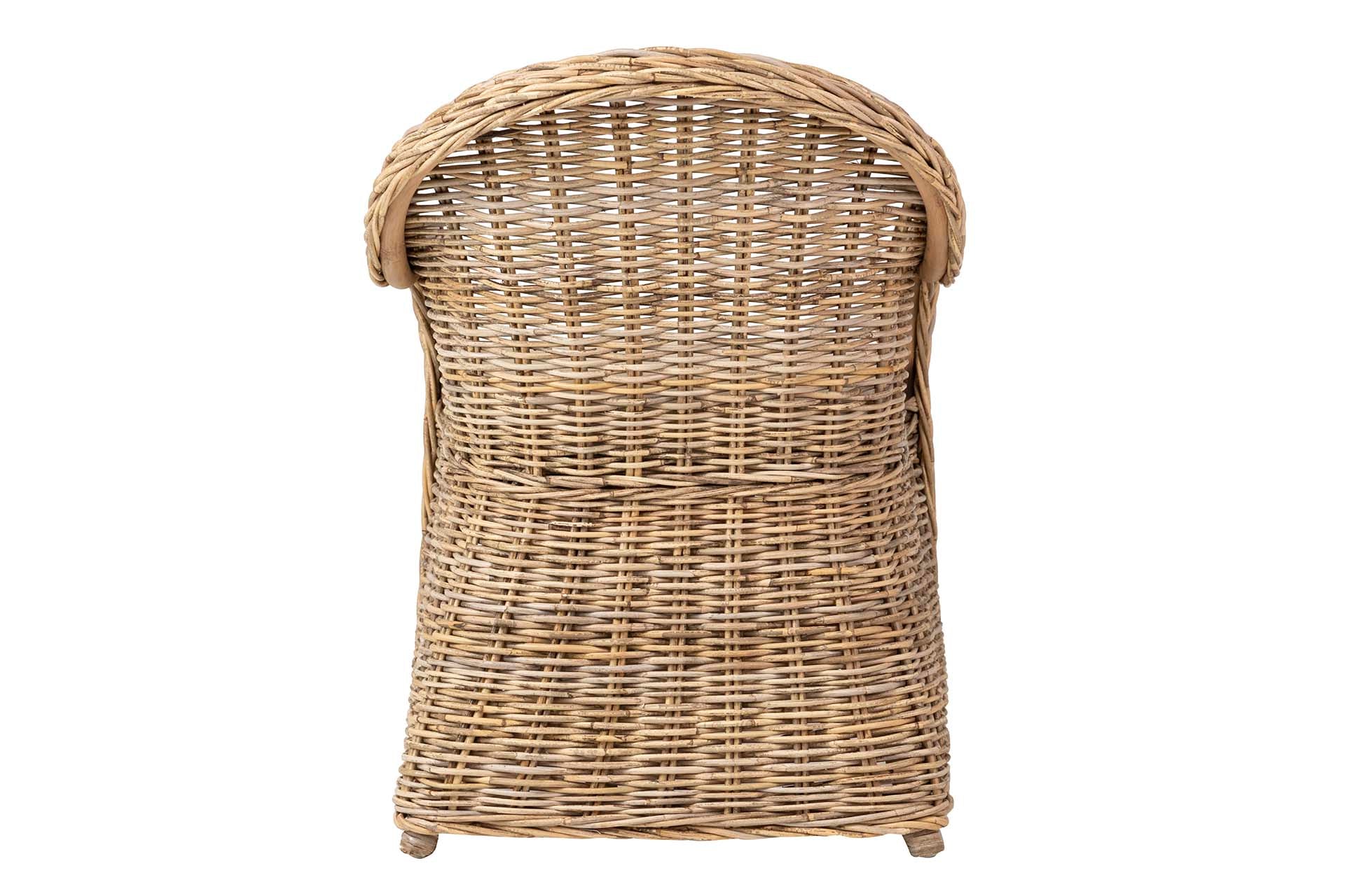 POLTRONA COM ALMOFADA BEGE RATTAN NATURAL 60x57x85 CM